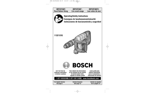 Bosch Power Tools Power Hammer 11321EVS User Manual