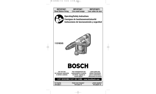 Bosch Power Tools Power Hammer 11318EVS User Manual