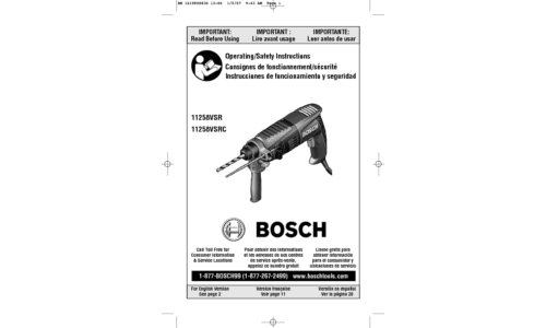 Bosch Power Tools Power Hammer 11258VSRC User Manual