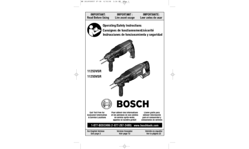 Bosch Power Tools Power Hammer 11253VSR User Manual