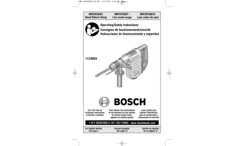 Bosch Power Tools Power Hammer 11236VS User Manual