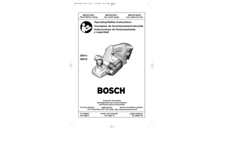 Bosch Power Tools Planer 53518 User Manual