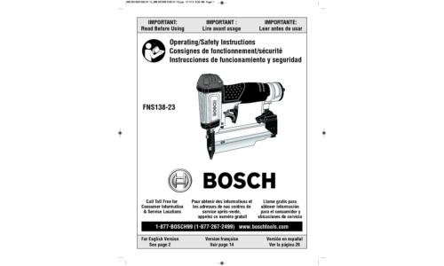 Bosch Power Tools Nail Gun FNS138-23 User Manual