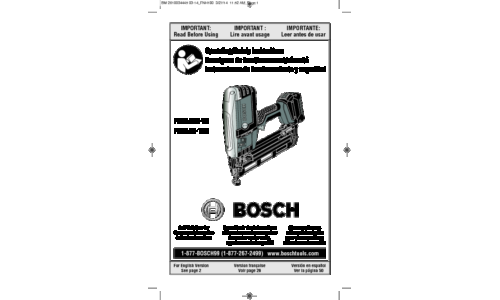 Bosch Power Tools Nail Gun FNH180-16BN User Manual