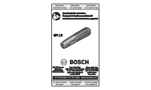 Bosch Power Tools Laser Pointer GPLL5 User Manual