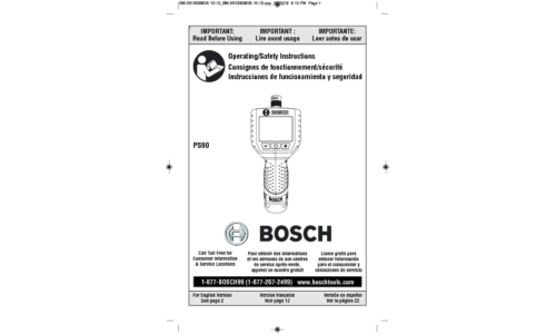 Bosch Power Tools Laser Level PS90-1A User Manual