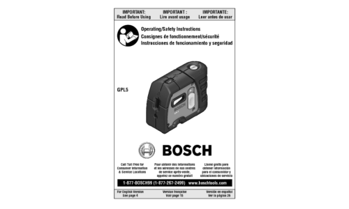 Bosch Power Tools Laser Level GPL5 User Manual