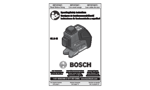 Bosch Power Tools Laser Level GLL2-80 User Manual