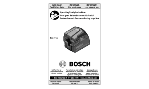 Bosch Power Tools Laser Level GLL2-10 User Manual