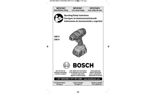 Bosch Power Tools Impact Driver 26618-01 User Manual