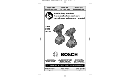 Bosch Power Tools Impact Driver 24618-01 User Manual