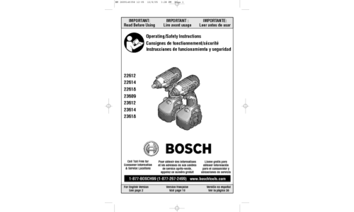 Bosch Power Tools Impact Driver 22612 User Manual