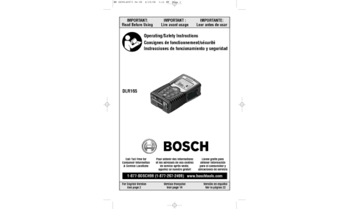 Bosch Power Tools Hunting Equipment DLR165 User Manual