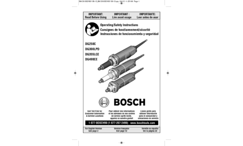 Bosch Power Tools Grinder DG250C User Manual