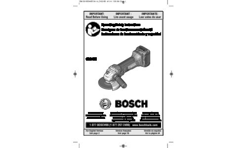 Bosch Power Tools Grinder CAG180B User Manual