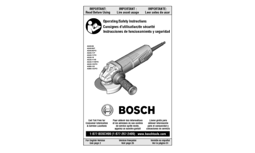 Bosch Power Tools Grinder AG40-11P User Manual