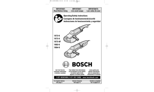 Bosch Power Tools Grinder 1873-6 User Manual