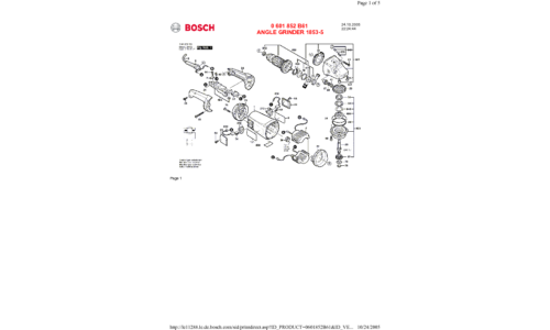 Bosch Power Tools Grinder 1853-5 User Manual