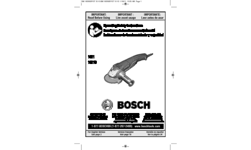 Bosch Power Tools Grinder 1821 User Manual