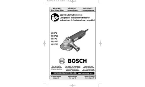 Bosch Power Tools Grinder 1810PSD User Manual