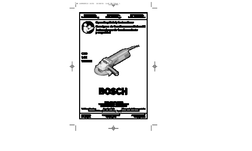 Bosch Power Tools Grinder 1700 User Manual