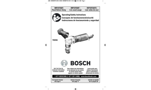 Bosch Power Tools Grinder 1533A User Manual