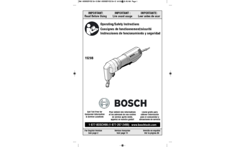 Bosch Power Tools Grinder 1529B User Manual