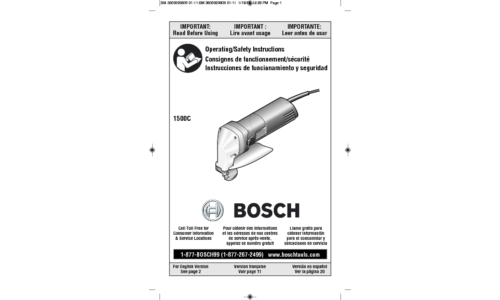 Bosch Power Tools Grinder 1500C User Manual