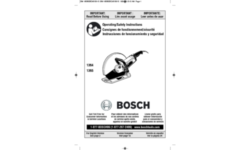 Bosch Power Tools Grinder 1365 User Manual