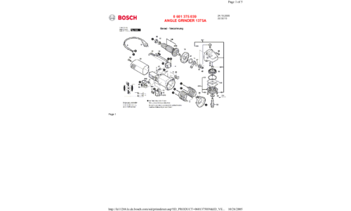 Bosch Power Tools Grinder 0 601 375 039 User Manual