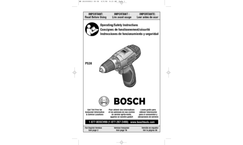 Bosch Power Tools Drill PS30 User Manual