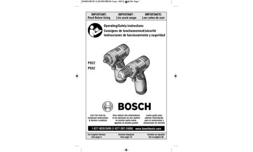 Bosch Power Tools Drill PS22-02 User Manual