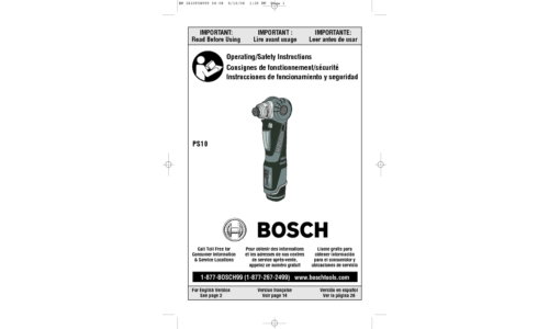 Bosch Power Tools Drill PS10-2 User Manual