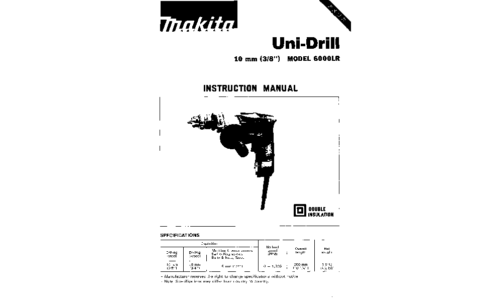 Makita UNI-DRILL 6000LR User Manual