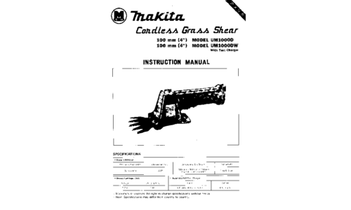 Makita UMLOOODW User Manual