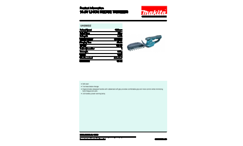 Makita UH200DZ Cordless Hedge Trimmer