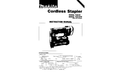 Makita T221D User Manual