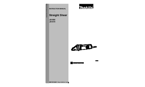 Makita STRAIGHT SHEAR JS1660 User Manual