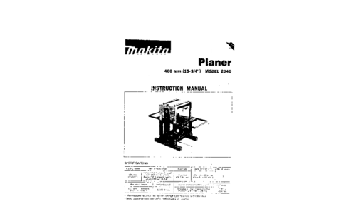 Makita PLANER 2040 User Manual