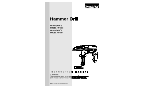 Makita MODEL HP1501 Drill User Manual