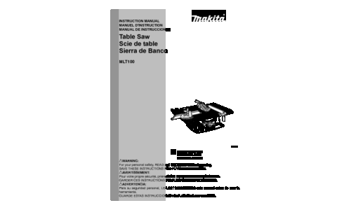 Makita MLT100 User Manual