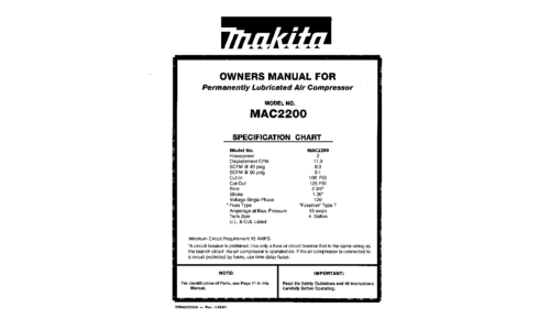 Makita MAC2200 Troubleshooting Guide