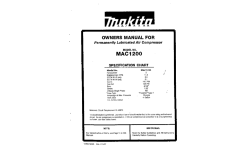 Makita MAC1200 Operating instructions