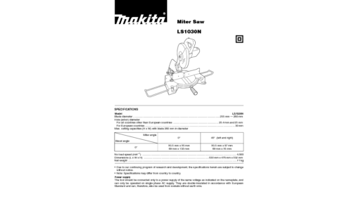 Makita LS1030N Specifications