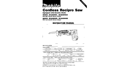 Makita JRl8ODWBE User Manual