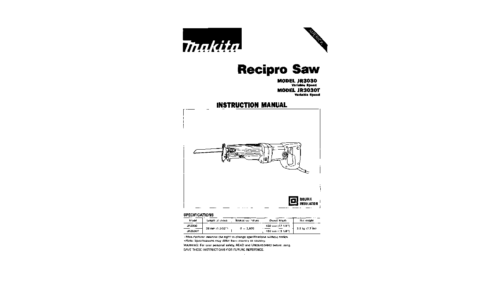 Makita JR3030 User Manual