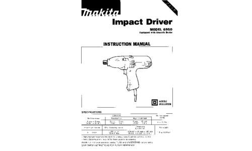 Makita IMPACT DRIVER 6950 User Manual