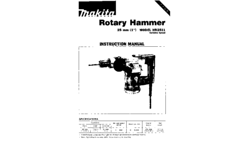 Makita HR2511 User Manual