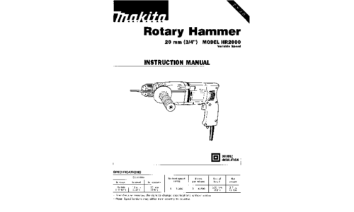 Makita HR2000 User Manual