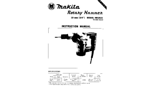 Makita HR1821 User Manual